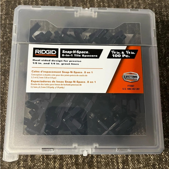 NIB 100 Ridgid 1/8” & 1/4” Tile Spacers - Picture 1 of 4